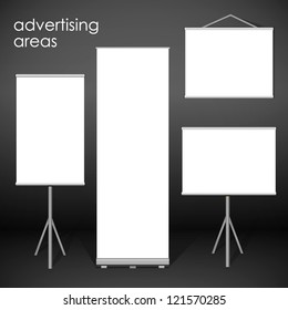 Roll Up Banner And Stand Illustration