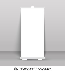 Roll Up Banner Stand Isolated On Transparent