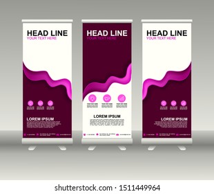 Roll up banner stand. Modern Vertical Flag Banner Design with abstract background can be used for Annual Report, Cover, Flyer, Magazine, Presentation, Poster, Website. Vector template design