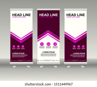 Roll up banner stand. Modern Vertical Flag Banner Design with abstract background can be used for Annual Report, Cover, Flyer, Magazine, Presentation, Poster, Website. Vector template design