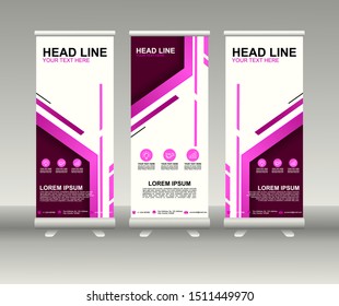 Roll up banner stand. Modern Vertical Flag Banner Design with abstract background can be used for Annual Report, Cover, Flyer, Magazine, Presentation, Poster, Website. Vector template design