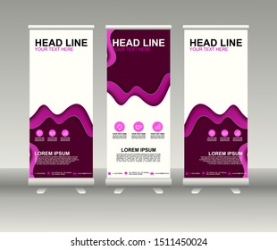 Roll up banner stand. Modern Vertical Flag Banner Design with abstract background can be used for Annual Report, Cover, Flyer, Magazine, Presentation, Poster, Website. Vector template design