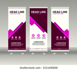 Roll up banner stand. Modern Vertical Flag Banner Design with abstract background can be used for Annual Report, Cover, Flyer, Magazine, Presentation, Poster, Website. Vector template design