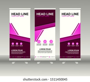 Roll up banner stand. Modern Vertical Flag Banner Design with abstract background can be used for Annual Report, Cover, Flyer, Magazine, Presentation, Poster, Website. Vector template design