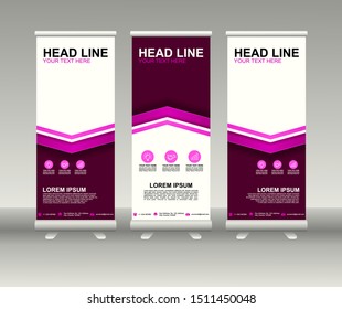 Roll up banner stand. Modern Vertical Flag Banner Design with abstract background can be used for Annual Report, Cover, Flyer, Magazine, Presentation, Poster, Website. Vector template design