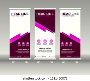 Roll up banner stand. Modern Vertical Flag Banner Design with abstract background can be used for Annual Report, Cover, Flyer, Magazine, Presentation, Poster, Website. Vector template design