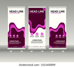 Roll up banner stand. Modern Vertical Flag Banner Design with abstract background can be used for Annual Report, Cover, Flyer, Magazine, Presentation, Poster, Website. Vector template design