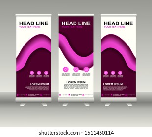 Roll up banner stand. Modern Vertical Flag Banner Design with abstract background can be used for Annual Report, Cover, Flyer, Magazine, Presentation, Poster, Website. Vector template design
