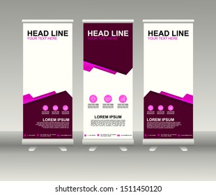 Roll up banner stand. Modern Vertical Flag Banner Design with abstract background can be used for Annual Report, Cover, Flyer, Magazine, Presentation, Poster, Website. Vector template design