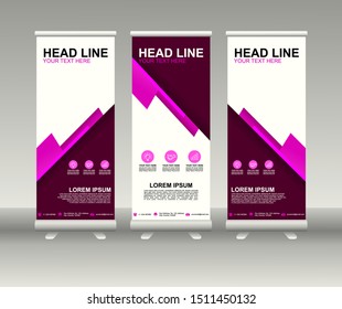 Roll up banner stand. Modern Vertical Flag Banner Design with abstract background can be used for Annual Report, Cover, Flyer, Magazine, Presentation, Poster, Website. Vector template design