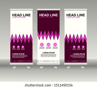 Roll up banner stand. Modern Vertical Flag Banner Design with abstract background can be used for Annual Report, Cover, Flyer, Magazine, Presentation, Poster, Website. Vector template design