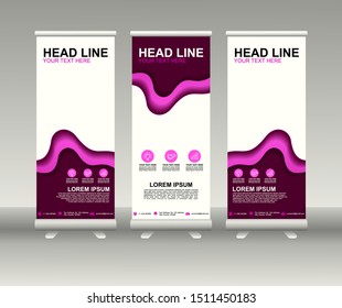 Roll up banner stand. Modern Vertical Flag Banner Design with abstract background can be used for Annual Report, Cover, Flyer, Magazine, Presentation, Poster, Website. Vector template design