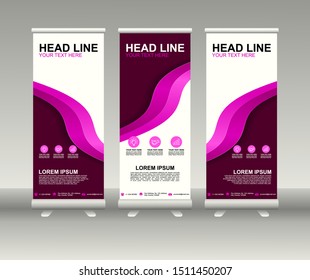 Roll up banner stand. Modern Vertical Flag Banner Design with abstract background can be used for Annual Report, Cover, Flyer, Magazine, Presentation, Poster, Website. Vector template design