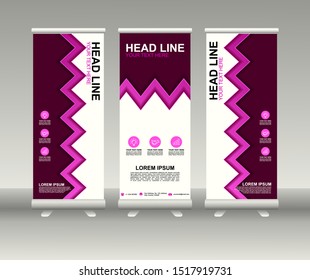 Roll up banner stand. Modern Vertical Flag Banner Design with abstract background can be used for Annual Report, Cover, Flyer, Magazine, Presentation, Poster, Website. Vector template design