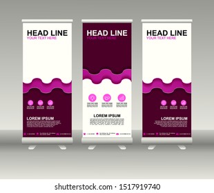 Roll up banner stand. Modern Vertical Flag Banner Design with abstract background can be used for Annual Report, Cover, Flyer, Magazine, Presentation, Poster, Website. Vector template design