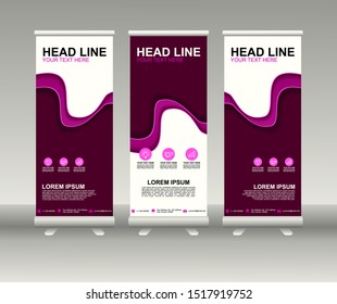 Roll up banner stand. Modern Vertical Flag Banner Design with abstract background can be used for Annual Report, Cover, Flyer, Magazine, Presentation, Poster, Website. Vector template design
