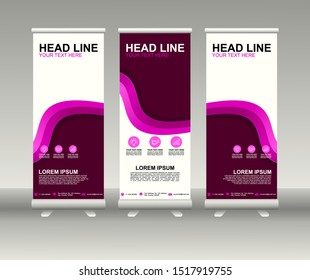 Roll up banner stand. Modern Vertical Flag Banner Design with abstract background can be used for Annual Report, Cover, Flyer, Magazine, Presentation, Poster, Website. Vector template design