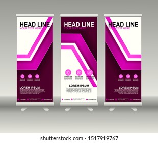 Roll up banner stand. Modern Vertical Flag Banner Design with abstract background can be used for Annual Report, Cover, Flyer, Magazine, Presentation, Poster, Website. Vector template design