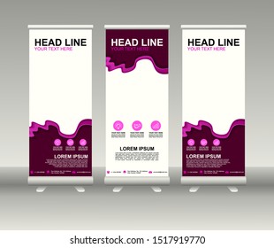 Roll up banner stand. Modern Vertical Flag Banner Design with abstract background can be used for Annual Report, Cover, Flyer, Magazine, Presentation, Poster, Website. Vector template design