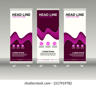 Roll up banner stand. Modern Vertical Flag Banner Design with abstract background can be used for Annual Report, Cover, Flyer, Magazine, Presentation, Poster, Website. Vector template design