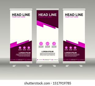 Roll up banner stand. Modern Vertical Flag Banner Design with abstract background can be used for Annual Report, Cover, Flyer, Magazine, Presentation, Poster, Website. Vector template design