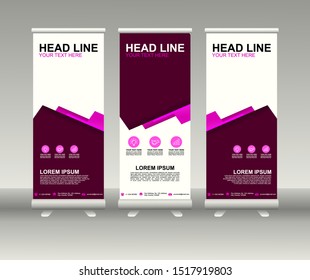 Roll up banner stand. Modern Vertical Flag Banner Design with abstract background can be used for Annual Report, Cover, Flyer, Magazine, Presentation, Poster, Website. Vector template design