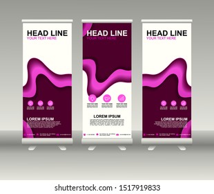 Roll up banner stand. Modern Vertical Flag Banner Design with abstract background can be used for Annual Report, Cover, Flyer, Magazine, Presentation, Poster, Website. Vector template design