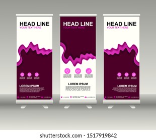 Roll up banner stand. Modern Vertical Flag Banner Design with abstract background can be used for Annual Report, Cover, Flyer, Magazine, Presentation, Poster, Website. Vector template design