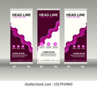 Roll up banner stand. Modern Vertical Flag Banner Design with abstract background can be used for Annual Report, Cover, Flyer, Magazine, Presentation, Poster, Website. Vector template design