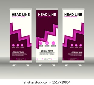 Roll up banner stand. Modern Vertical Flag Banner Design with abstract background can be used for Annual Report, Cover, Flyer, Magazine, Presentation, Poster, Website. Vector template design