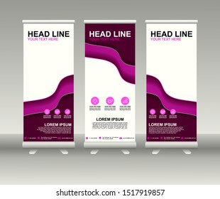 Roll up banner stand. Modern Vertical Flag Banner Design with abstract background can be used for Annual Report, Cover, Flyer, Magazine, Presentation, Poster, Website. Vector template design