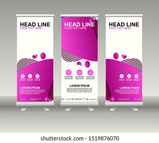 Roll up banner stand. Modern Vertical Flag Banner Design with abstract background can be used for Annual Report, Cover, Flyer, Magazine, Presentation, Poster, Website. Vector template design