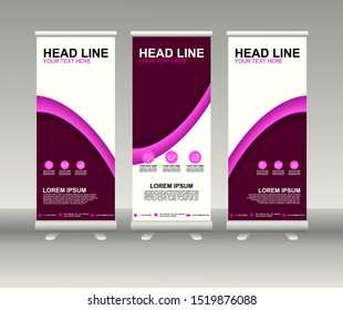 Roll up banner stand. Modern Vertical Flag Banner Design with abstract background can be used for Annual Report, Cover, Flyer, Magazine, Presentation, Poster, Website. Vector template design