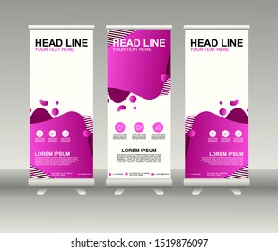 Roll up banner stand. Modern Vertical Flag Banner Design with abstract background can be used for Annual Report, Cover, Flyer, Magazine, Presentation, Poster, Website. Vector template design