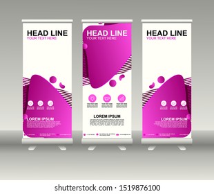 Roll up banner stand. Modern Vertical Flag Banner Design with abstract background can be used for Annual Report, Cover, Flyer, Magazine, Presentation, Poster, Website. Vector template design