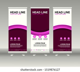 Roll up banner stand. Modern Vertical Flag Banner Design with abstract background can be used for Annual Report, Cover, Flyer, Magazine, Presentation, Poster, Website. Vector template design