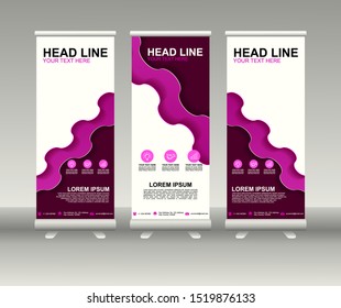 Roll up banner stand. Modern Vertical Flag Banner Design with abstract background can be used for Annual Report, Cover, Flyer, Magazine, Presentation, Poster, Website. Vector template design