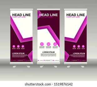 Roll up banner stand. Modern Vertical Flag Banner Design with abstract background can be used for Annual Report, Cover, Flyer, Magazine, Presentation, Poster, Website. Vector template design