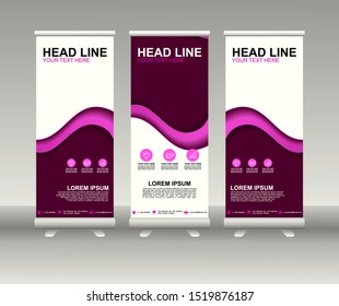 Roll up banner stand. Modern Vertical Flag Banner Design with abstract background can be used for Annual Report, Cover, Flyer, Magazine, Presentation, Poster, Website. Vector template design