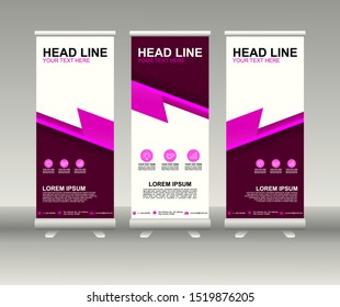 Roll up banner stand. Modern Vertical Flag Banner Design with abstract background can be used for Annual Report, Cover, Flyer, Magazine, Presentation, Poster, Website. Vector template design