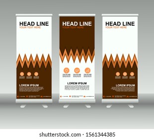 Roll up banner stand. Modern Vertical Flag Banner Design with abstract background. Vector template design