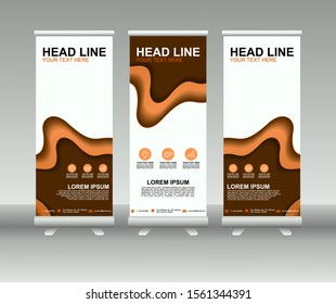 Roll up banner stand. Modern Vertical Flag Banner Design with abstract background. Vector template design