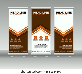 Roll up banner stand. Modern Vertical Flag Banner Design with abstract background. Vector template design