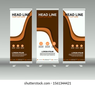 Roll up banner stand. Modern Vertical Flag Banner Design with abstract background. Vector template design