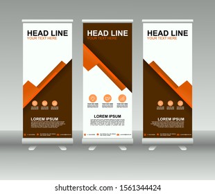 Roll up banner stand. Modern Vertical Flag Banner Design with abstract background. Vector template design