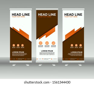 Roll up banner stand. Modern Vertical Flag Banner Design with abstract background. Vector template design