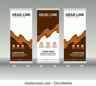 Roll up banner stand. Modern Vertical Flag Banner Design with abstract background. Vector template design