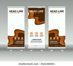 Roll up banner stand. Modern Vertical Flag Banner Design with abstract background. Vector template design