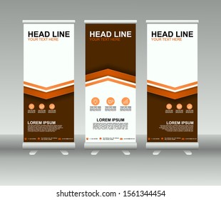 Roll up banner stand. Modern Vertical Flag Banner Design with abstract background can be used for Business advertising, Cover, Magazine, Presentation, Poster, Website. Vector template design