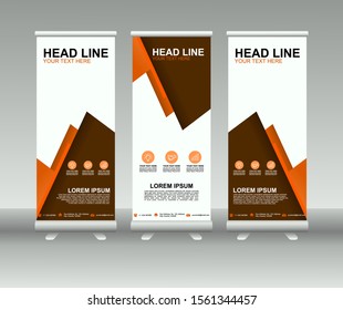 Roll up banner stand. Modern Vertical Flag Banner Design with abstract background. Vector template design